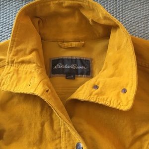 Eddie Bauer mustard yellow corduroy jacket.